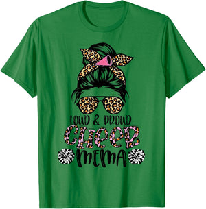 Loud And Proud Cheer Mema Leopard Mother's Day T-Shirt - T-Shirt | Irish Green