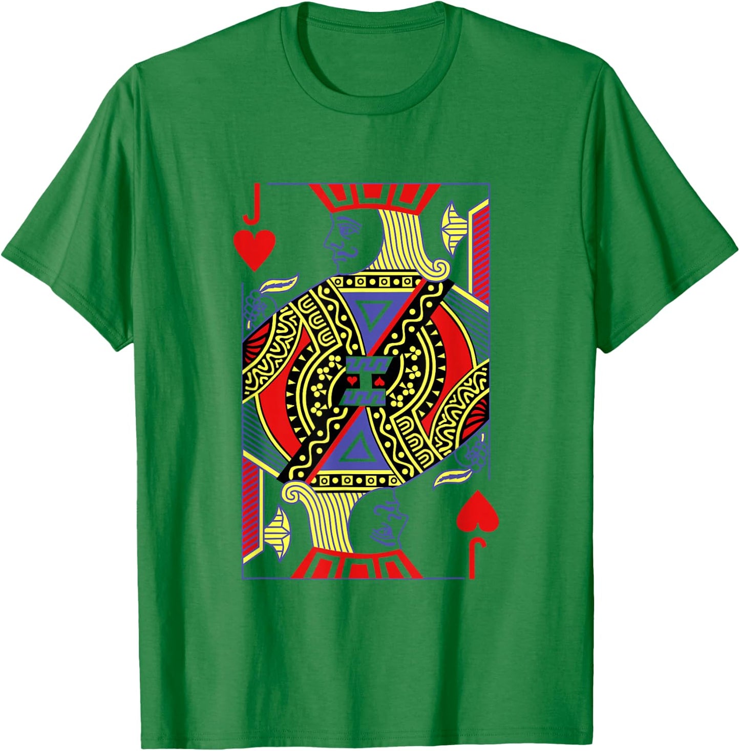 Jack Of Hearts Royal Flush Costume Halloween Playing Cards T-Shirt - T-Shirt | Irish Green