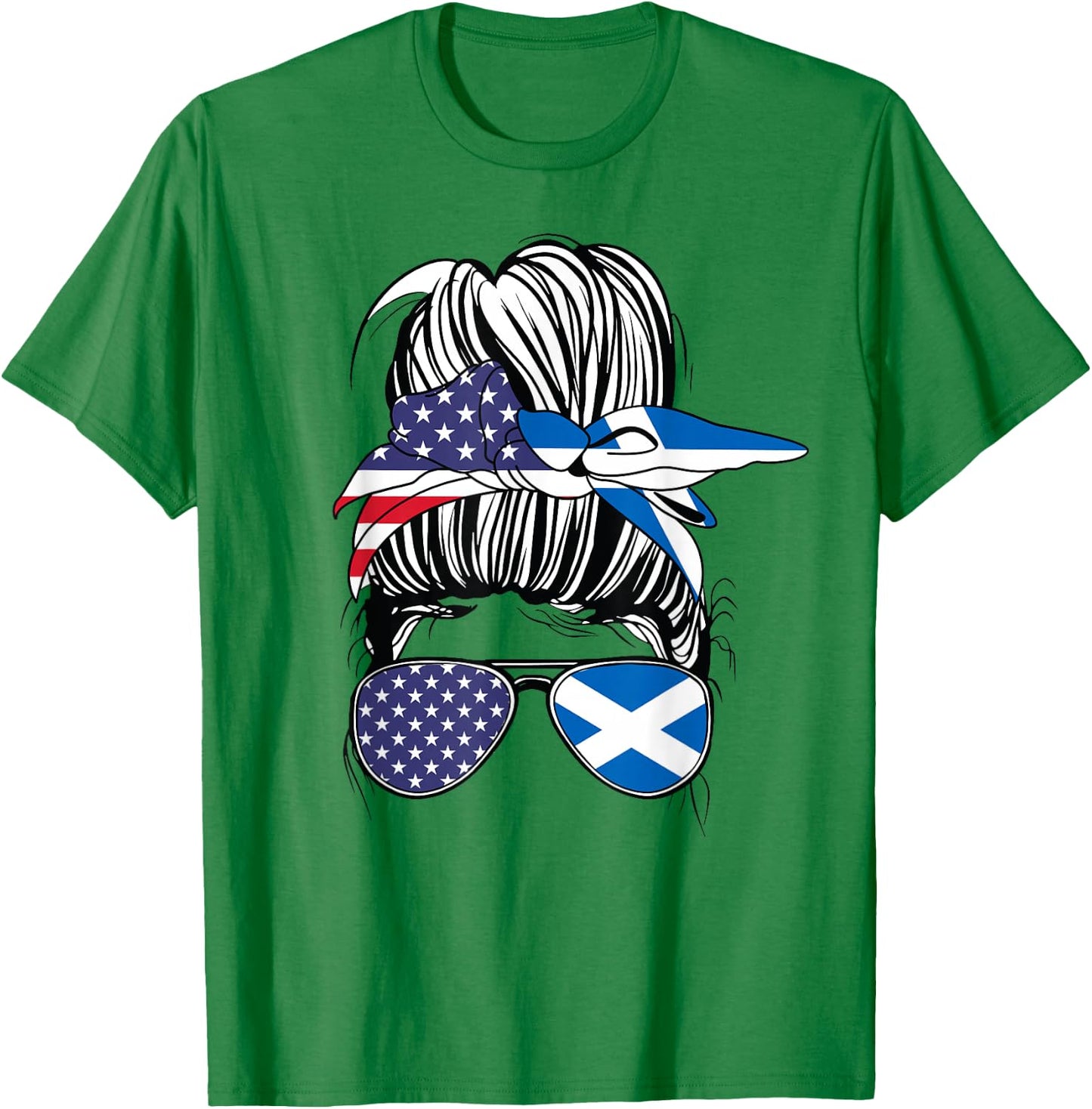 Scottish American Heritage Scottish Women USA Girl Scotland T-Shirt - T-Shirt | Irish Green