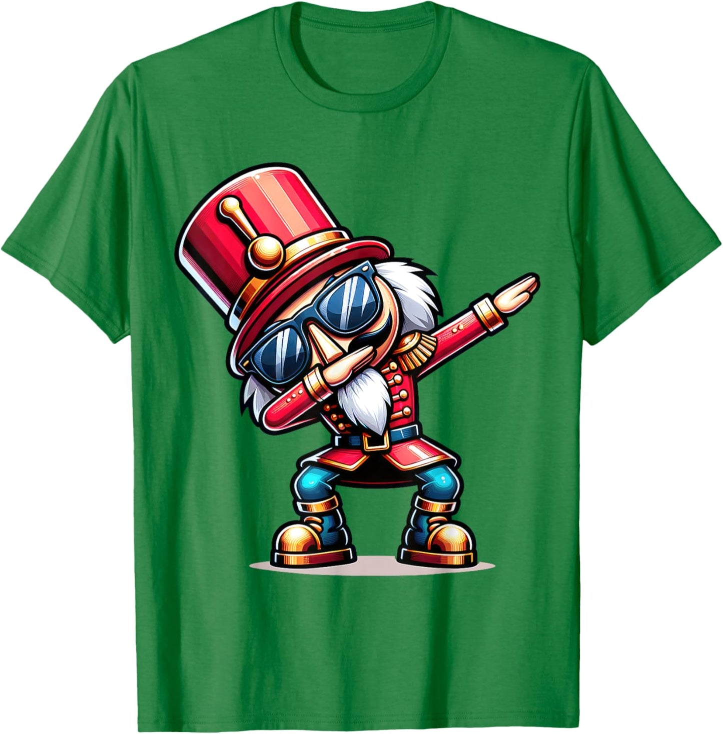 Christmas Nutcracker Dabbing Boys Santa Xmas Funny T-Shirt - T-Shirt | Irish Green