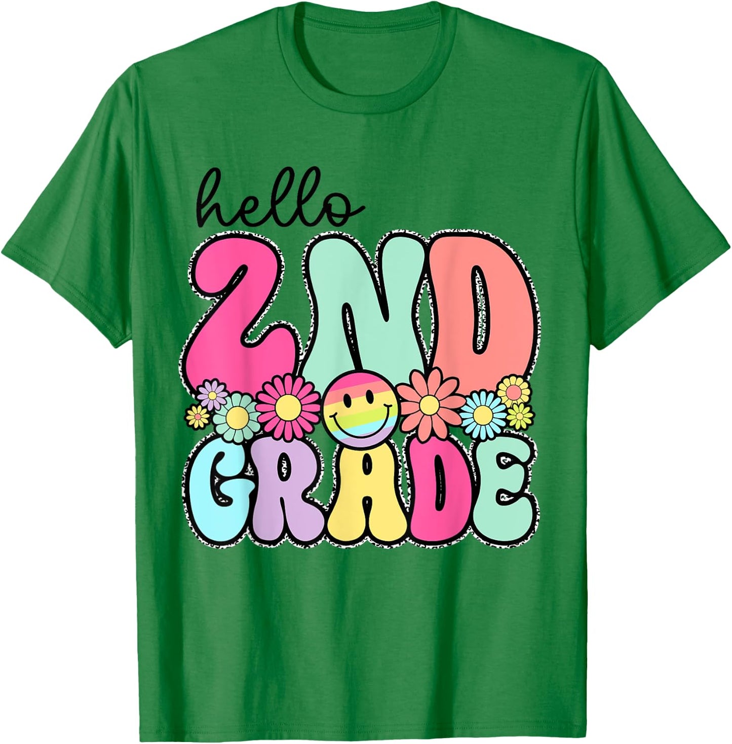 Hello 2nd Grade First Day Back To School Teachers Girls Kids T-Shirt - T-Shirt | Irish Green