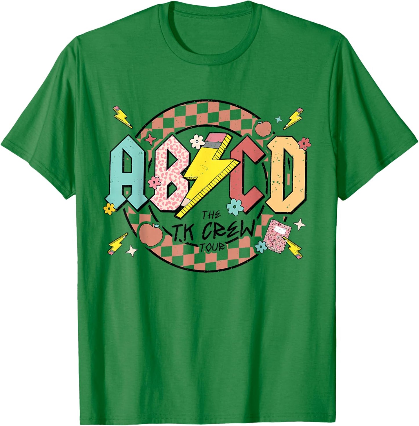 Retro ABCD Transitional Kindergarten Teacher Tour TK Teacher T-Shirt - T-Shirt | Irish Green