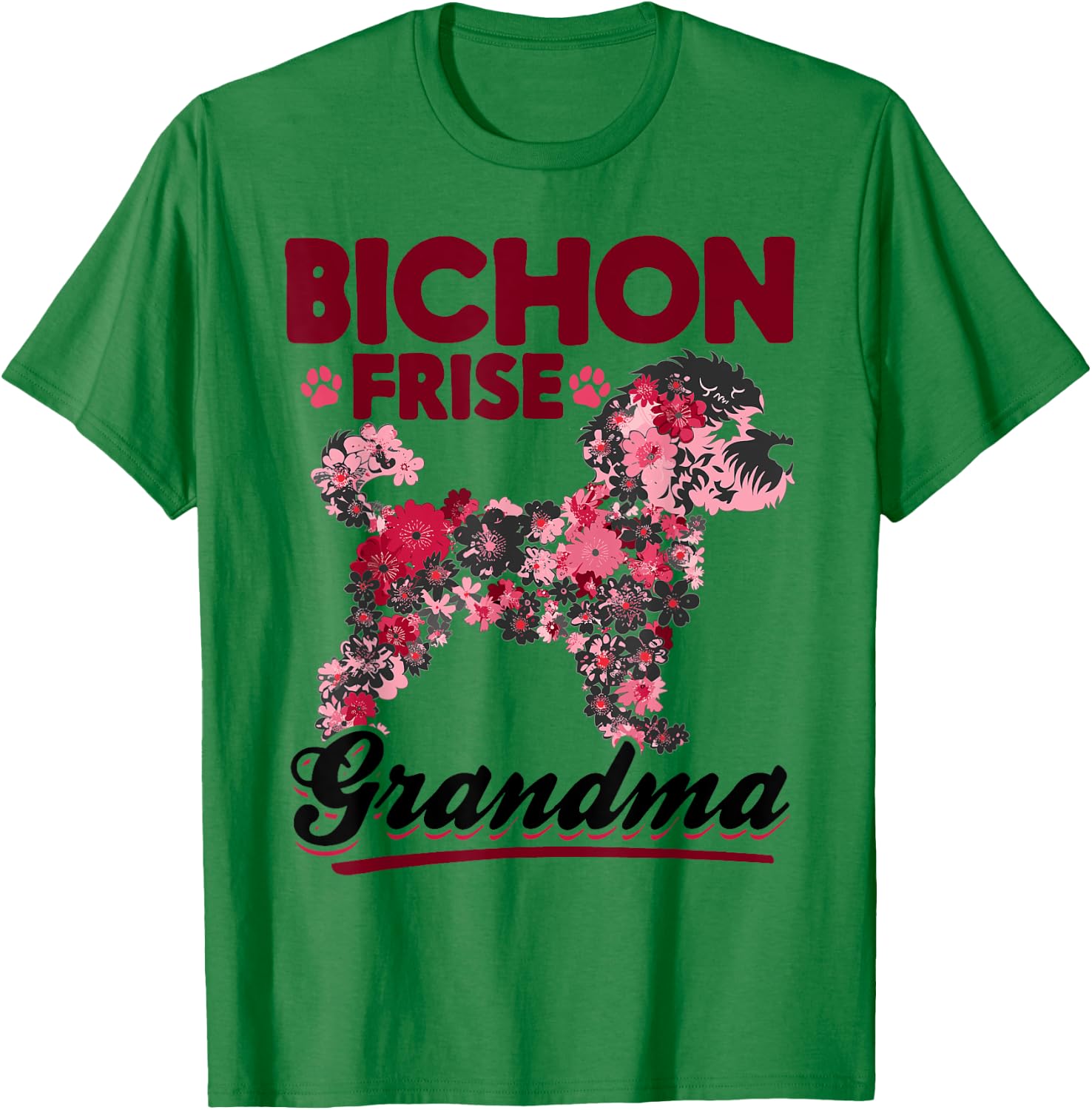 Bichon Frise Dog Breed Bichon Frise Grandma Women Girls Kids T-Shirt - T-Shirt | Irish Green