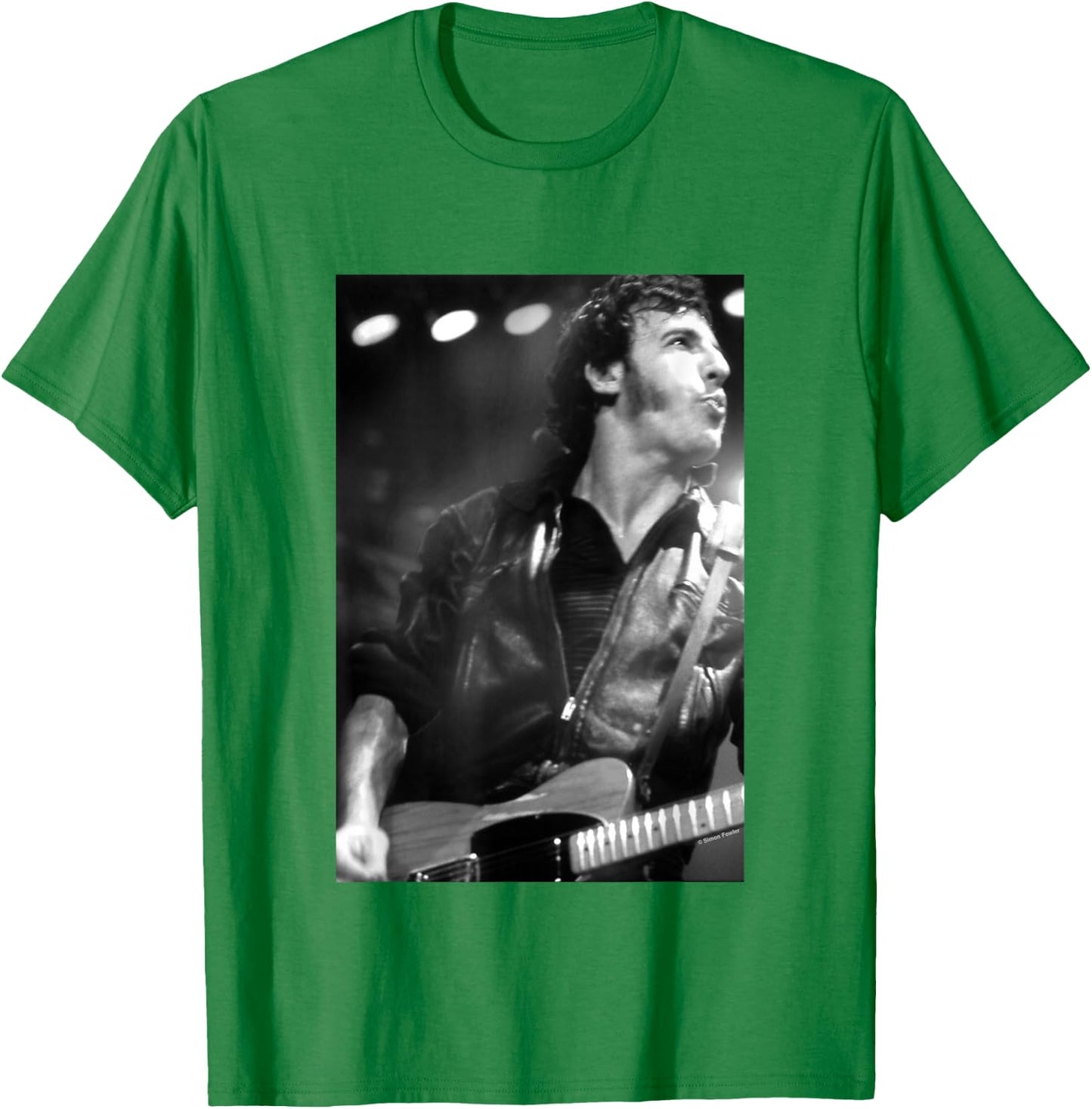 Bruce Springsteen Live On Stage by Simon Fowler T-Shirt - T-Shirt | Irish Green