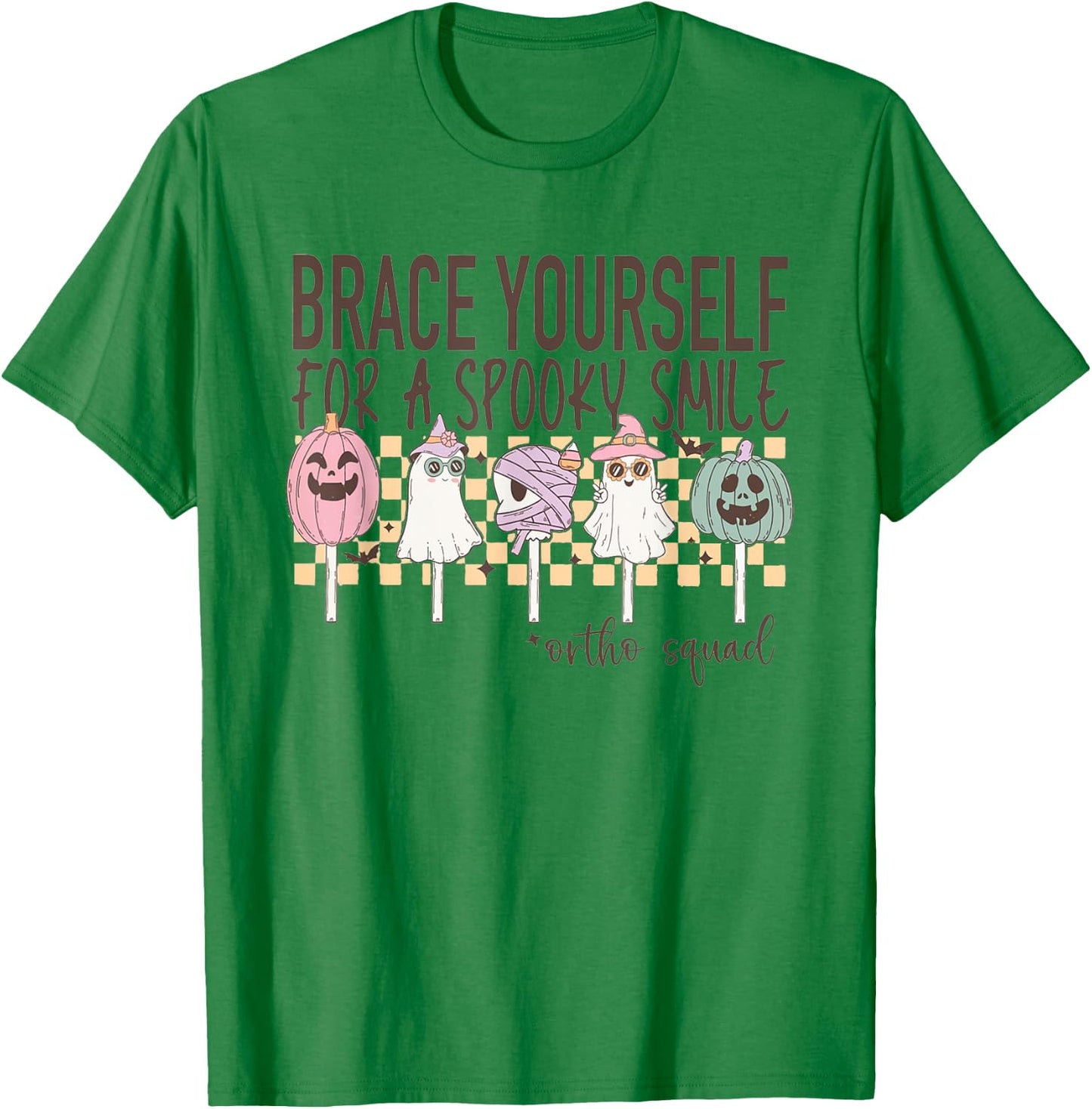 Women Ortho Squad Halloween Ghosts Orthodontist Assistant T-Shirt - T-Shirt | Irish Green