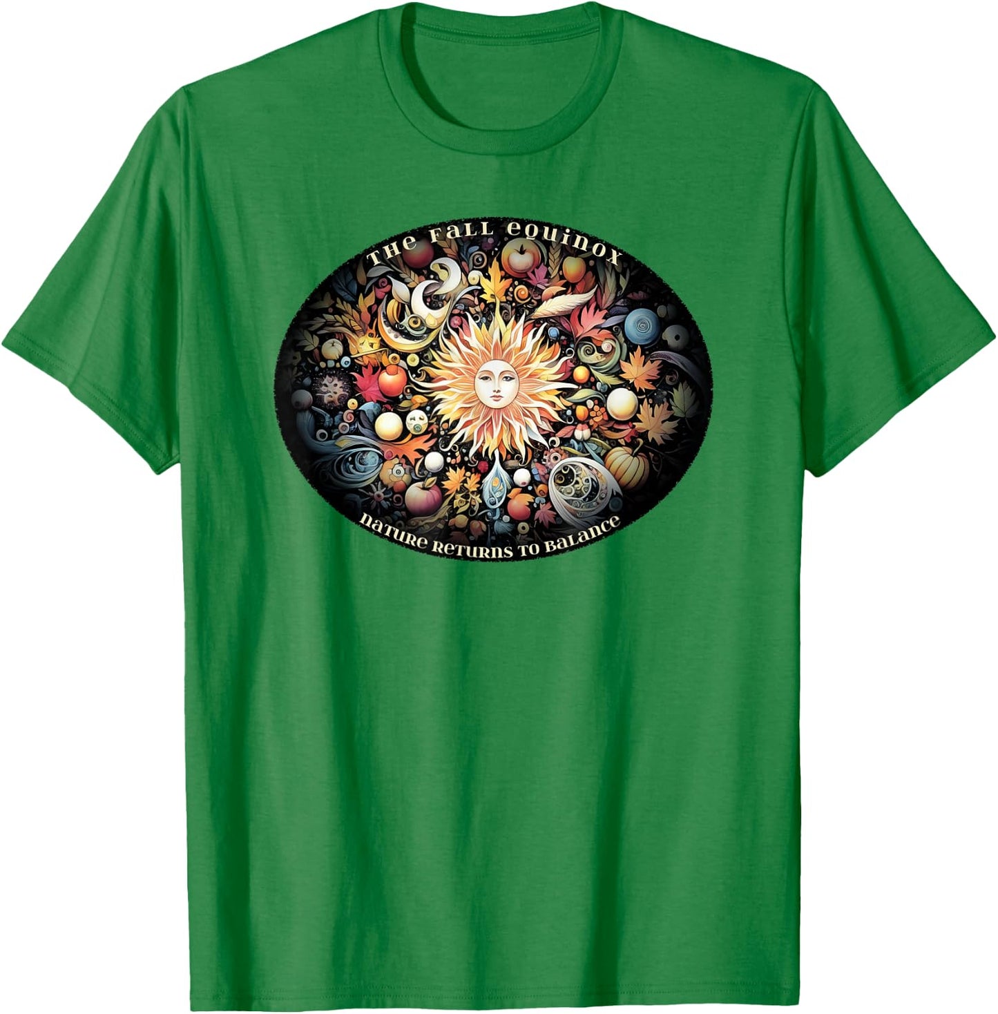 The Autumn Fall Equinox Nature Returns To Balance T-Shirt - T-Shirt | Irish Green