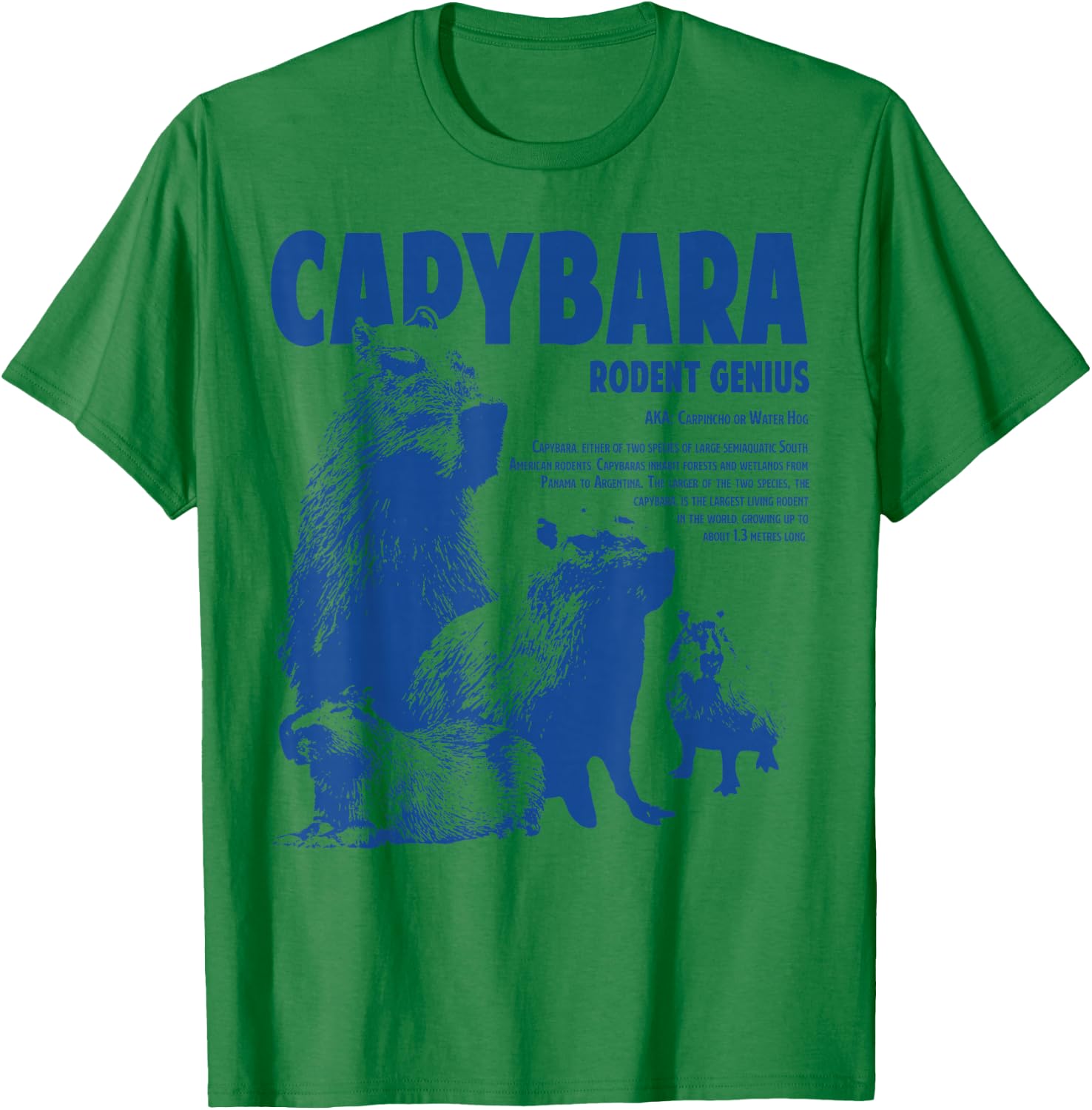 Capybara Rodent Genius Funny Information For Capybara Lover T-Shirt - T-Shirt | Irish Green