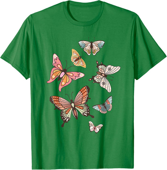 Groovy Butterflies - Butterfly Lover Gardener Entomologist T-Shirt - T-Shirt | Irish Green