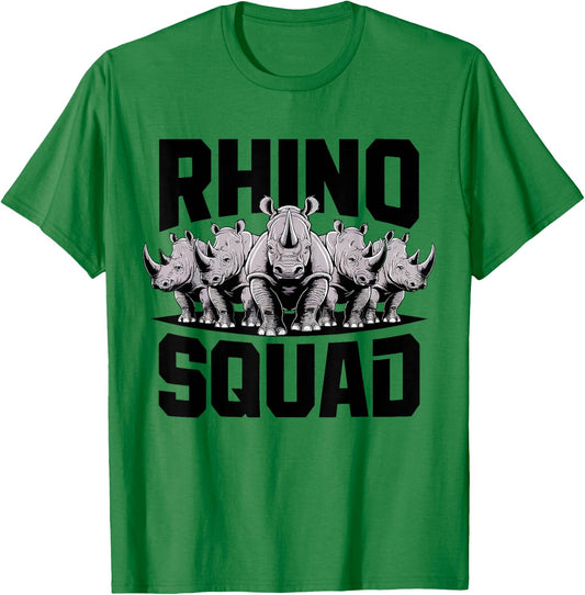 Rhino Squad Cool Rhinoceros Team Wildlife Enthusiasts T-Shirt - T-Shirt | Irish Green