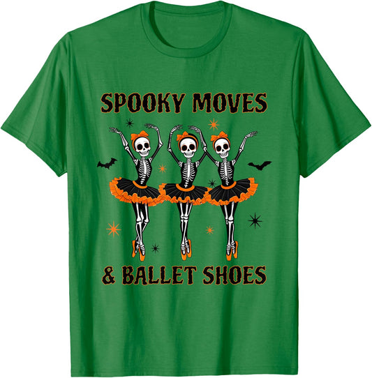 Skeleton Ballerinas Halloween Costume Dance Teacher Ballet T-Shirt - T-Shirt | Irish Green