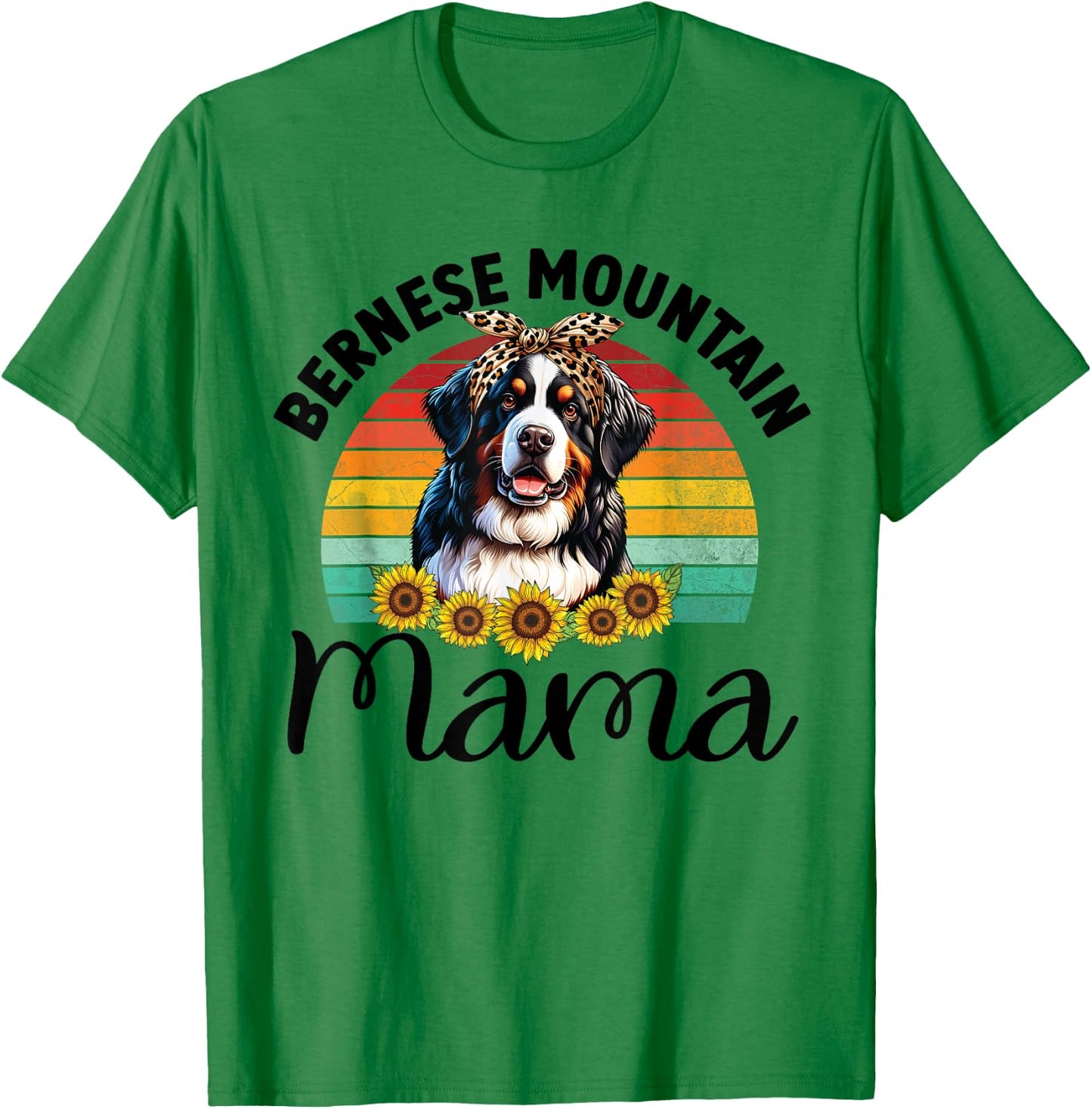 Vintage Bernese Mountain Mama Dog Lovers Floral Mother's Day Women Kids T-Shirt - T-Shirt | Irish Green