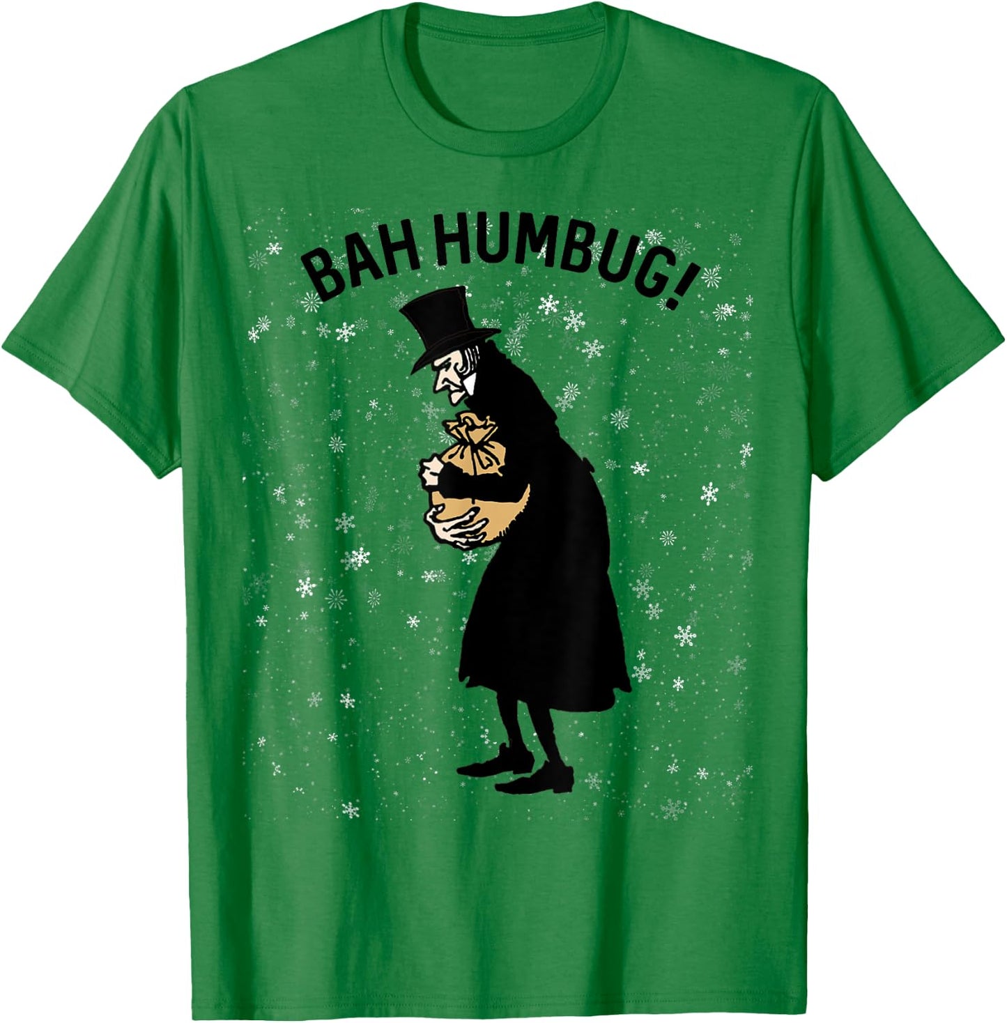 Retro Christmas Gifts Winter Top Hat Scrooge Xmas Bah Humbug T-Shirt - T-Shirt | Irish Green