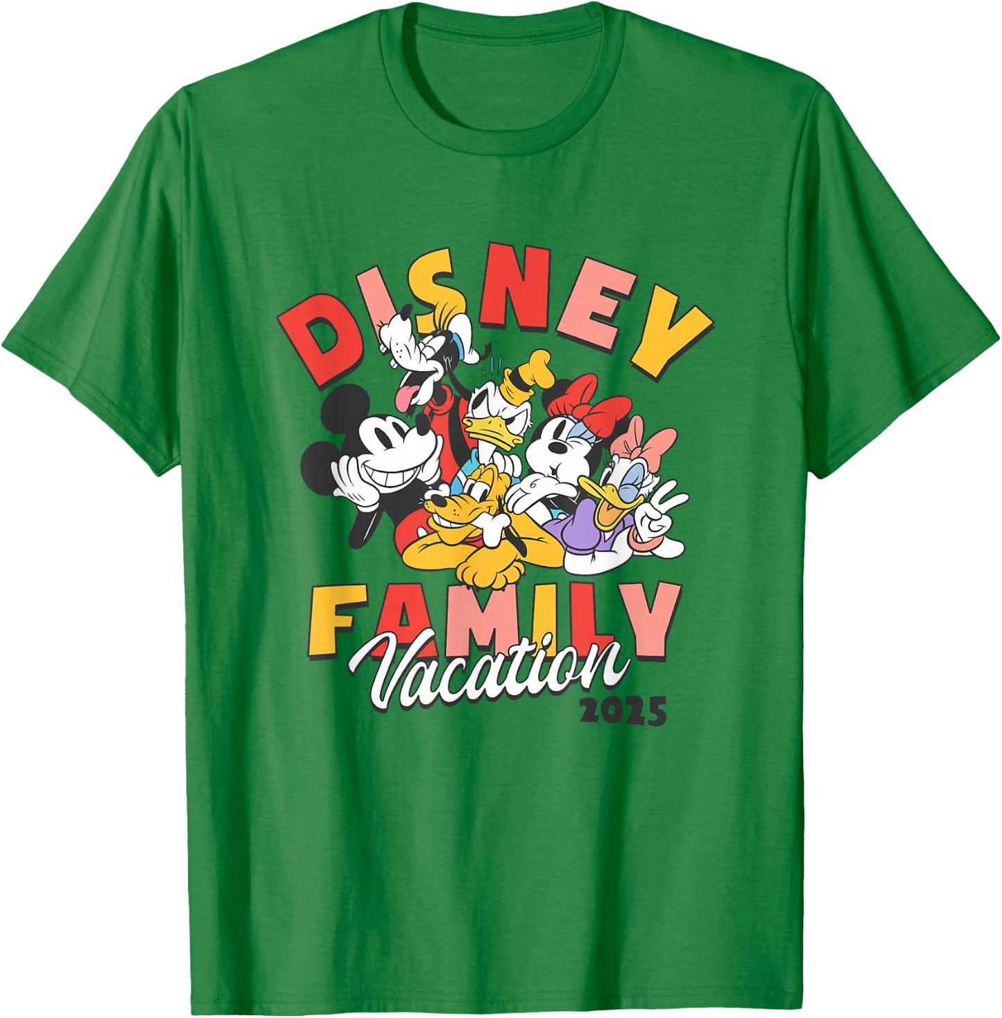 Disney Mickey and Friends Disney Family Vacation 2025 Logo T-Shirt - T-Shirt | Irish Green