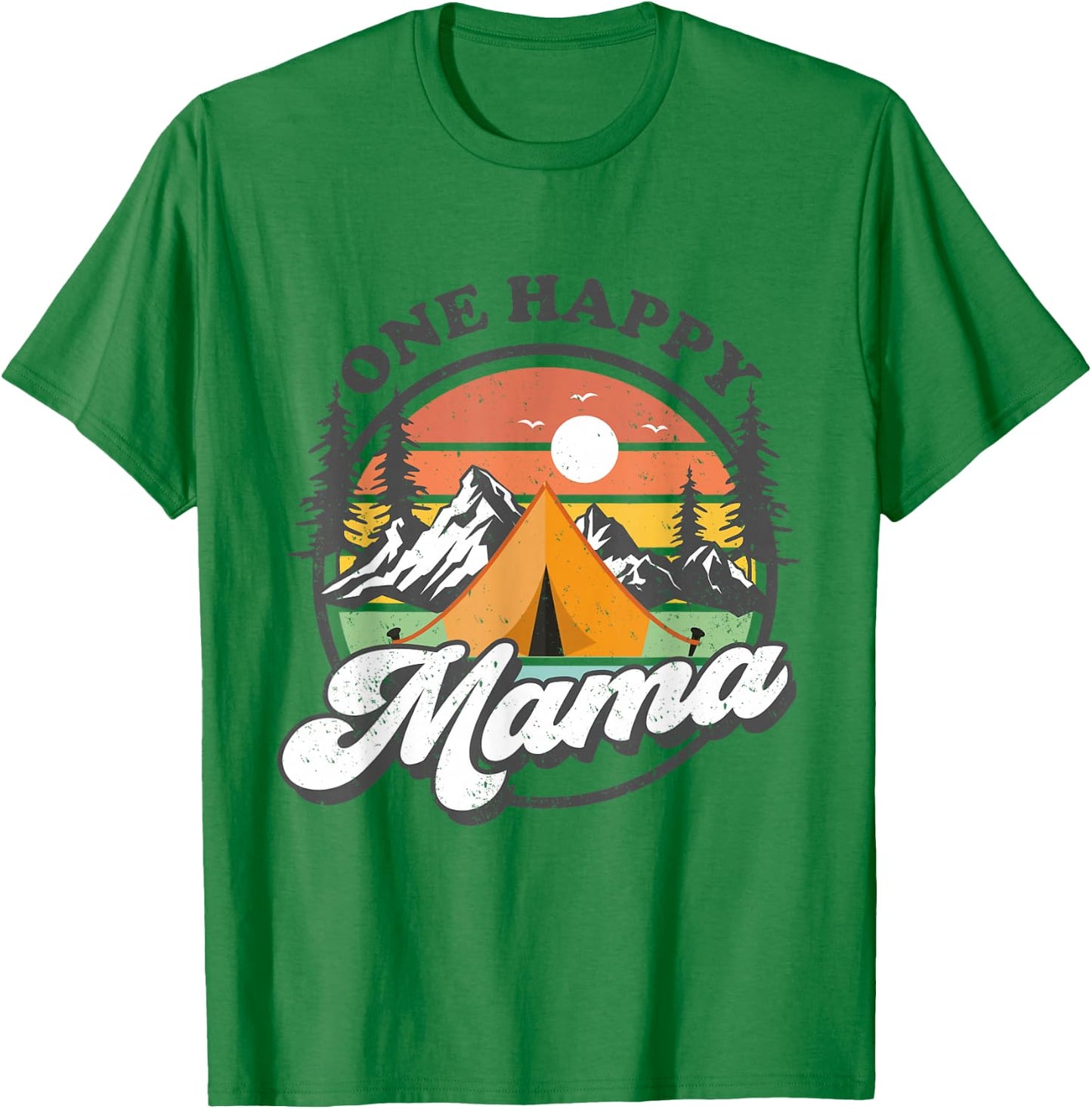 One Happy Mama Happy Camper 1st Birthday Camping Trip T-Shirt - T-Shirt | Irish Green