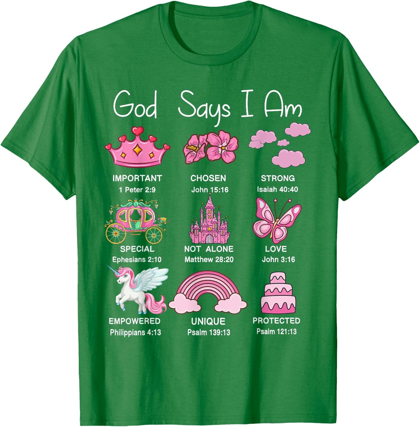 God Say I Am Princess Cute Christian Teen Girl Toddler Jesus T-Shirt - T-Shirt | Irish Green