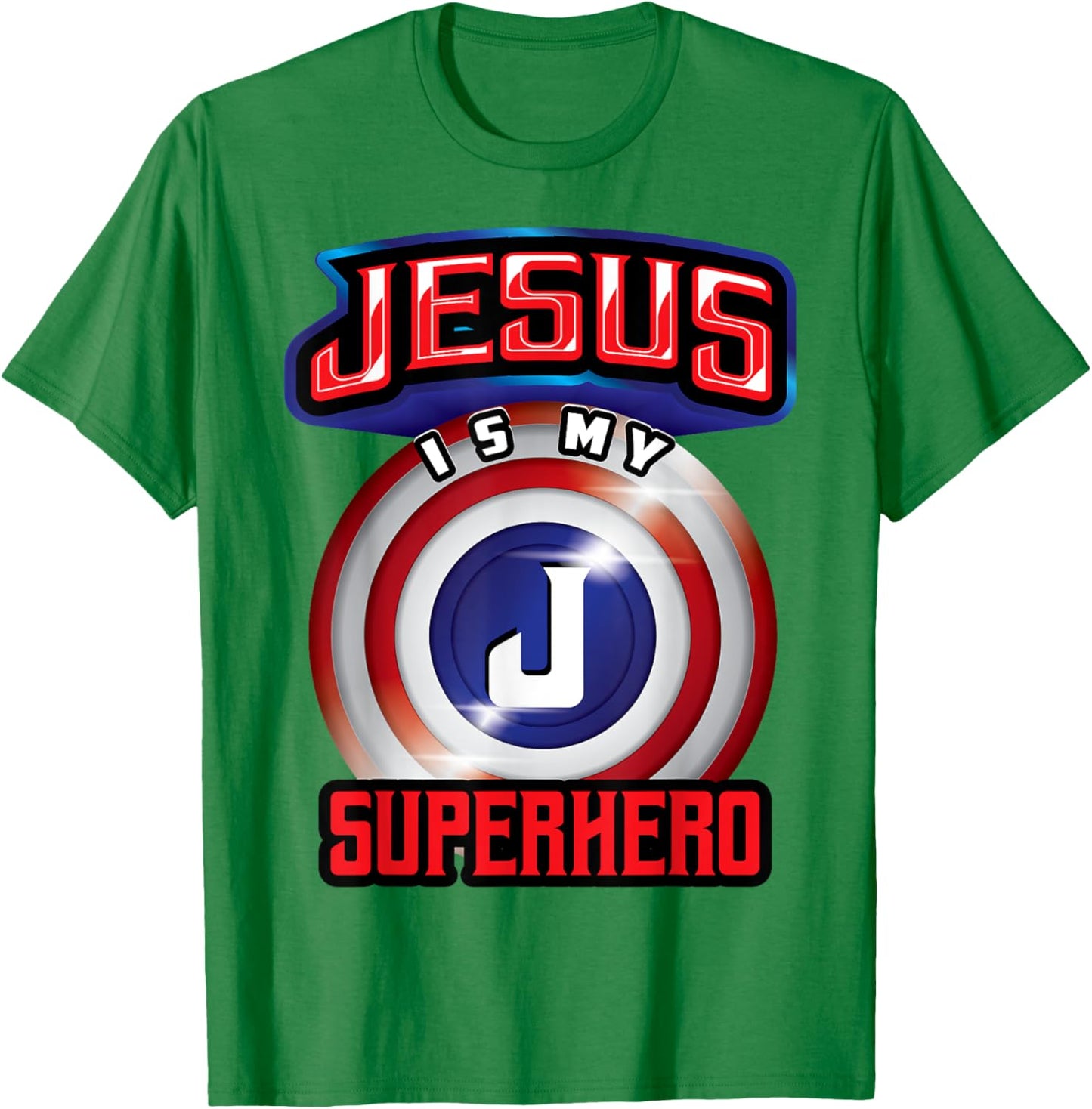 Jesus Is My Superhero Shirt | Cute Powerful Christian Gift T-Shirt - T-Shirt | Irish Green