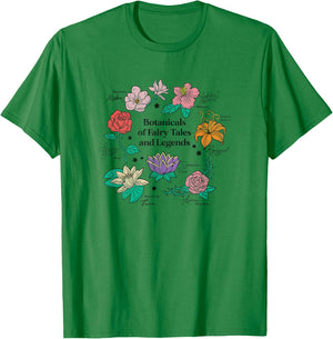 Disney Princess Botanicals Of Fairy Tales Floral Textbook T-Shirt - T-Shirt | Irish Green