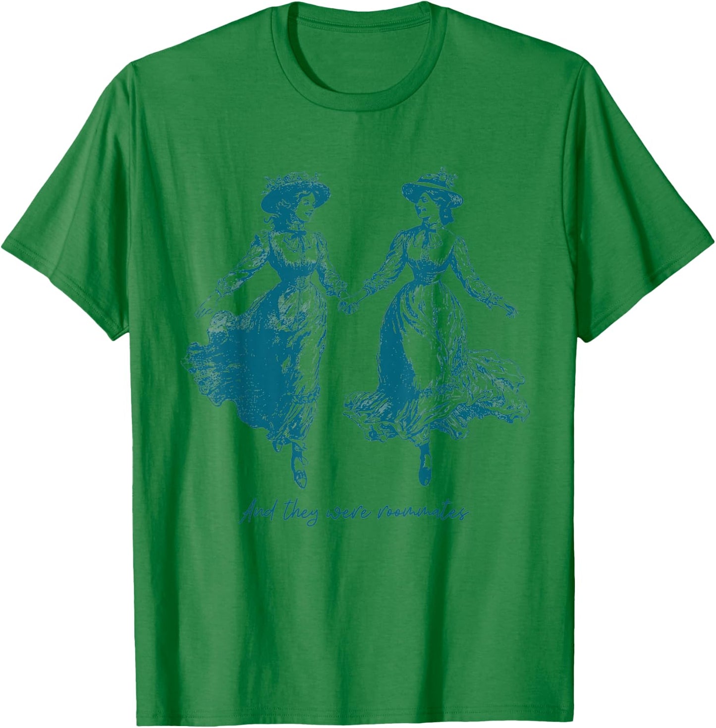 Vintage Lesbian Pride And They Were Roommates Sapphic Pride T-Shirt - T-Shirt | Irish Green