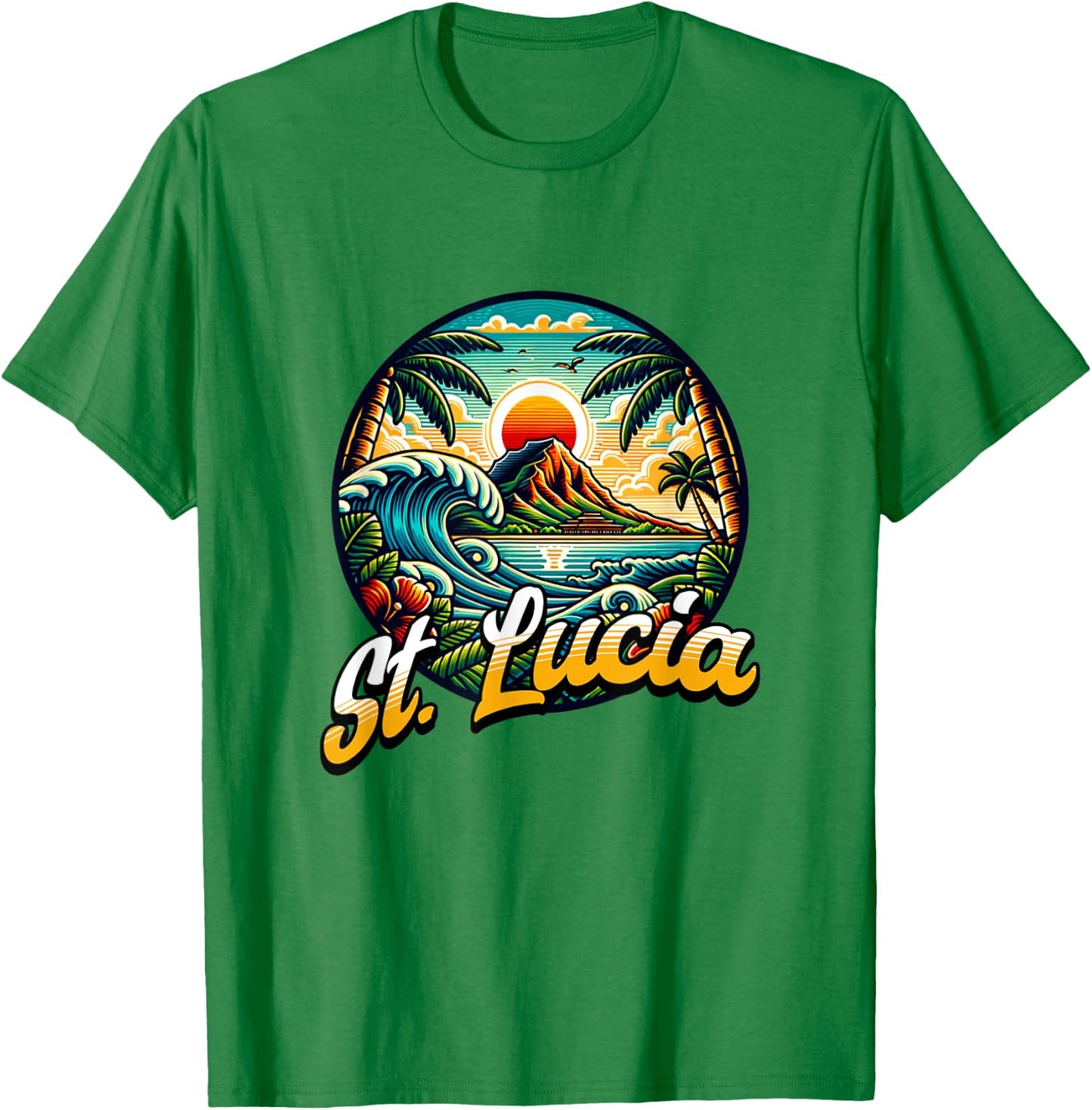 St. Lucia Island Souvenir Caribbean Sea St. Lucia T-Shirt - T-Shirt | Irish Green