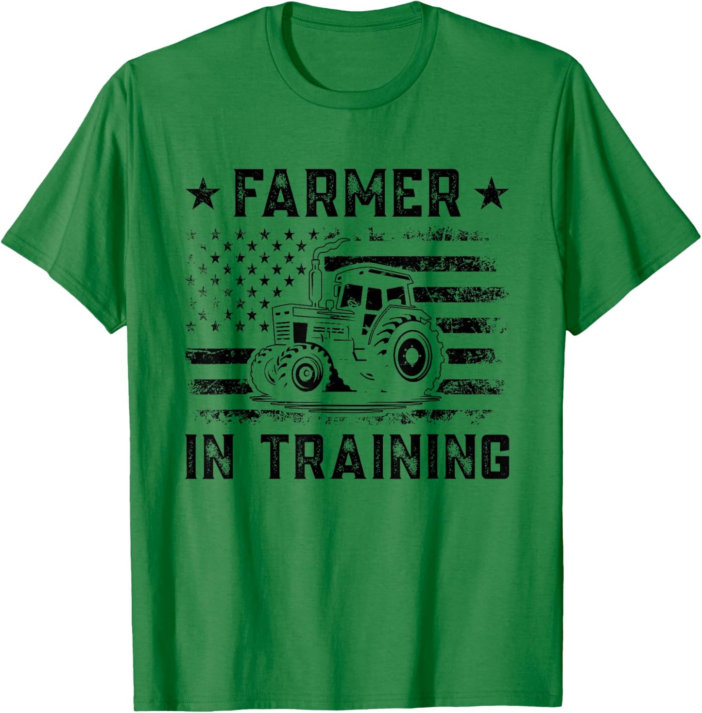 Farmer In Training US American Flag Design For Future Farmer T-Shirt - T-Shirt | Irish Green