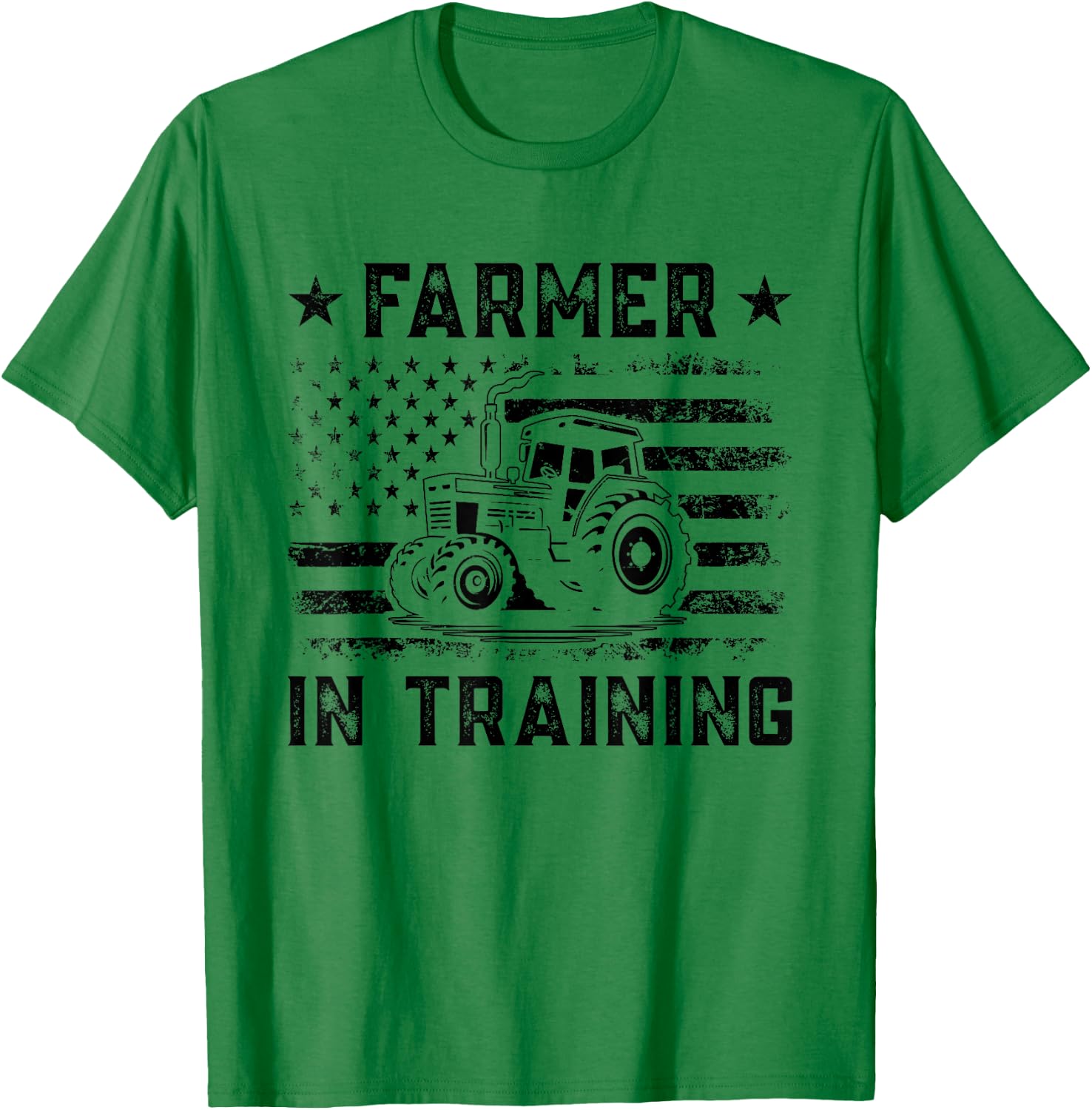 Farmer In Training US American Flag Design For Future Farmer T-Shirt - T-Shirt | Irish Green