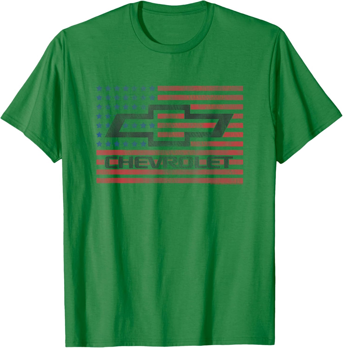 Chevrolet American Flag | #32698 T-Shirt - T-Shirt | Irish Green