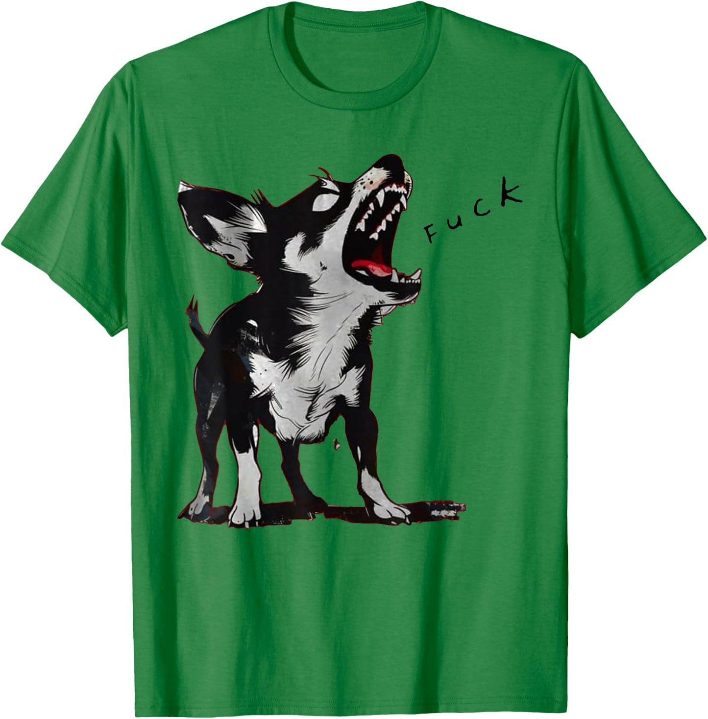 Angry - Chihuahuas Dog Fuck Howling Yelling Art Men Women T-Shirt - T-Shirt | Irish Green