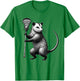 Vintage Possum Playing Lacrosse Opossum Lacrosse Player T-Shirt - T-Shirt | Irish Green