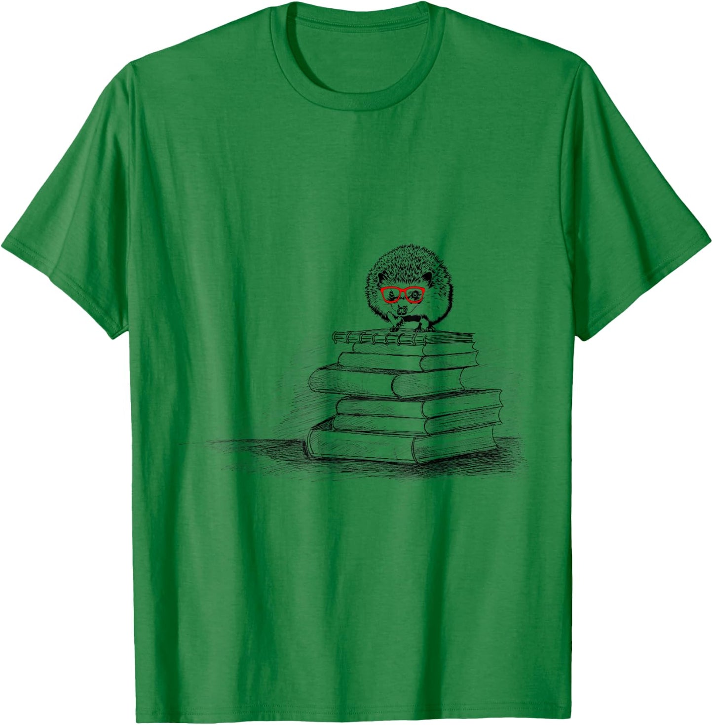 Cute Hedgehog Book Nerd Readers T-Shirt - T-Shirt | Irish Green