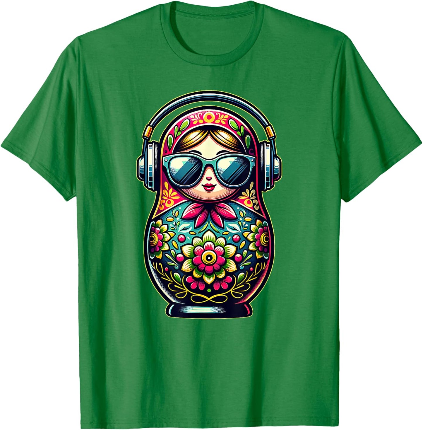 Russian Matryoshka Music Russia Russian Matryoshka T-Shirt - T-Shirt | Irish Green
