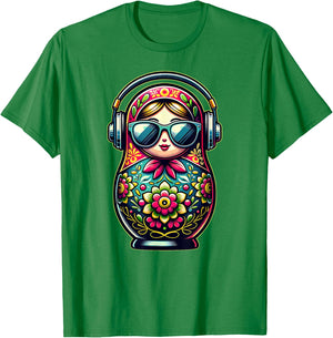 Russian Matryoshka Music Russia Russian Matryoshka T-Shirt - T-Shirt | Irish Green