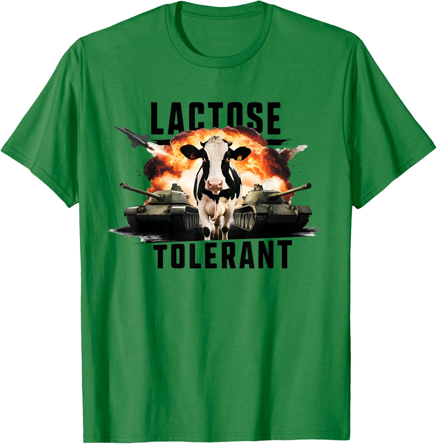 Lactose Tolerant Funny Cow Meme Men Women Diet Gym Humor T-Shirt - T-Shirt | Irish Green