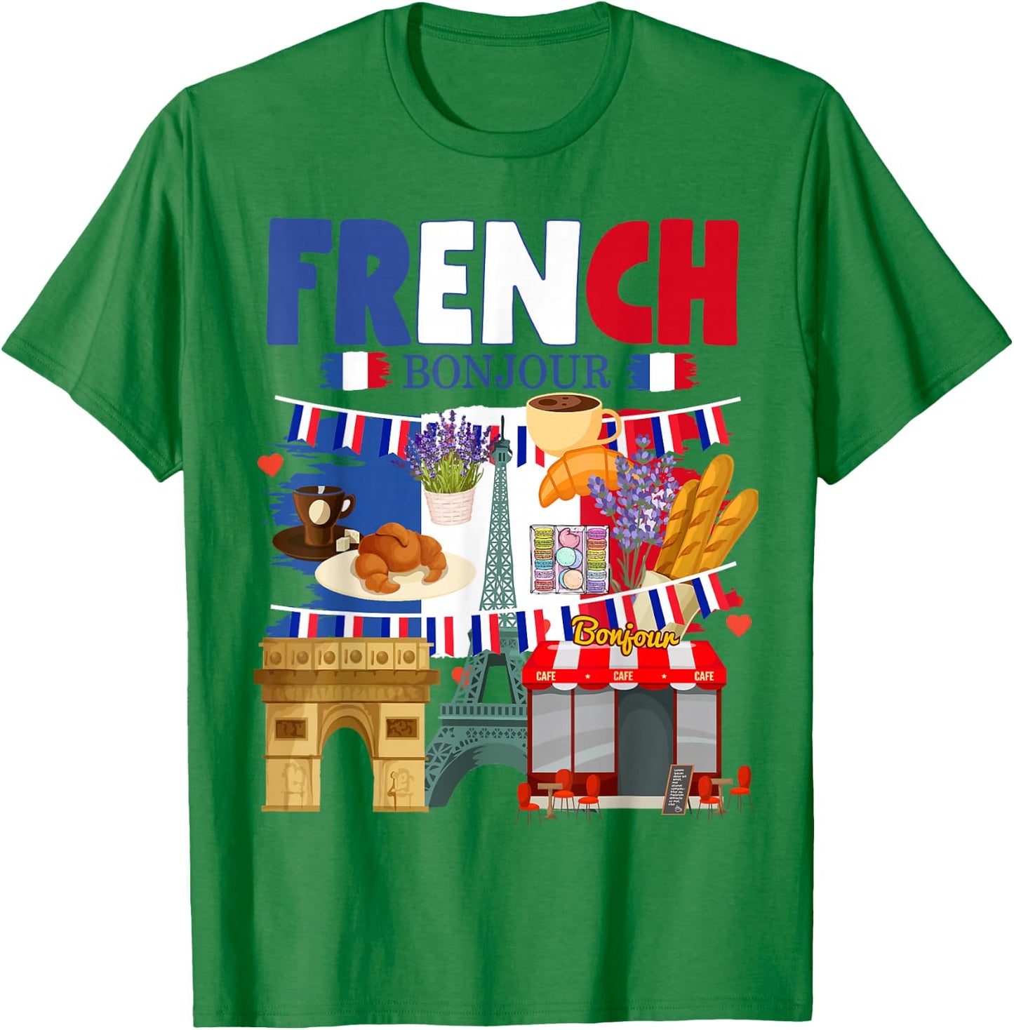 France Flag Outfit Idea For Kids French Flag & Lavender T-Shirt - T-Shirt | Irish Green