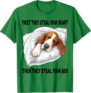 Basset Hound Sleeping Pajamas Nightgown T-Shirt - T-Shirt | Irish Green