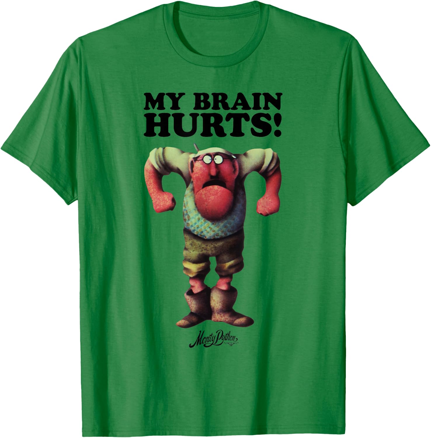 Monty Python Official Gumby My Brain Hurts T-Shirt - T-Shirt | Irish Green