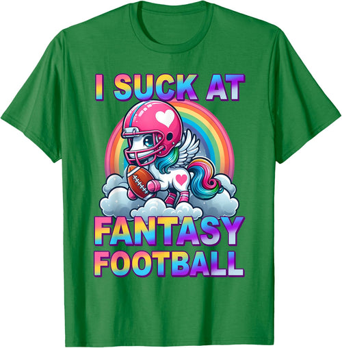 Funny I Suck At Fantasy Football Unicorn Rainbow Loser Meme