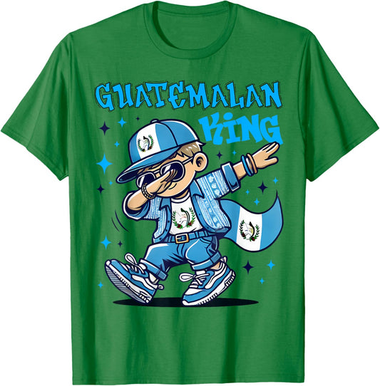 Guatemalan King dabbing Guatemala Flag Pride for Kids T-Shirt - T-Shirt | Irish Green