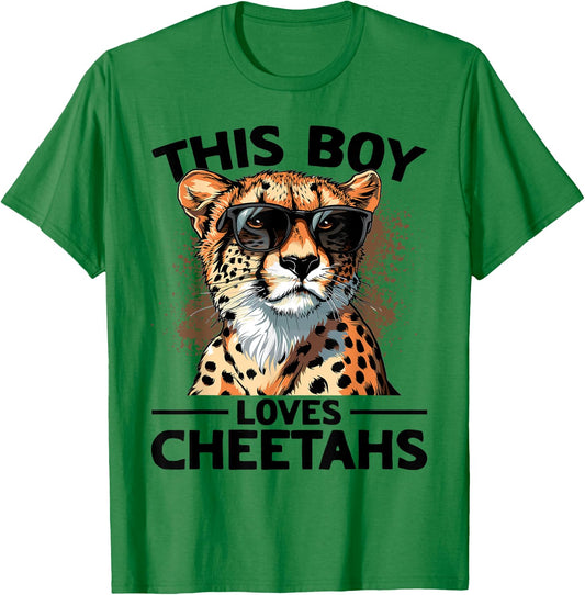 Funny Cheetah Animal This Boy Loves Cheetahs T-Shirt - T-Shirt | Irish Green