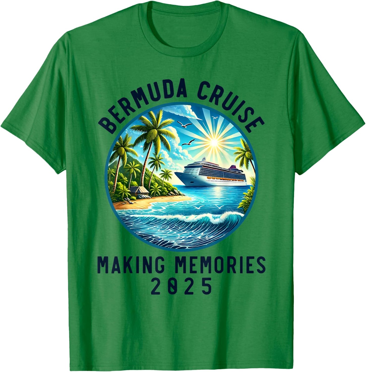 Matching Family Friends Group Bermuda Cruise 2025, Souvenir T-Shirt - T-Shirt | Irish Green