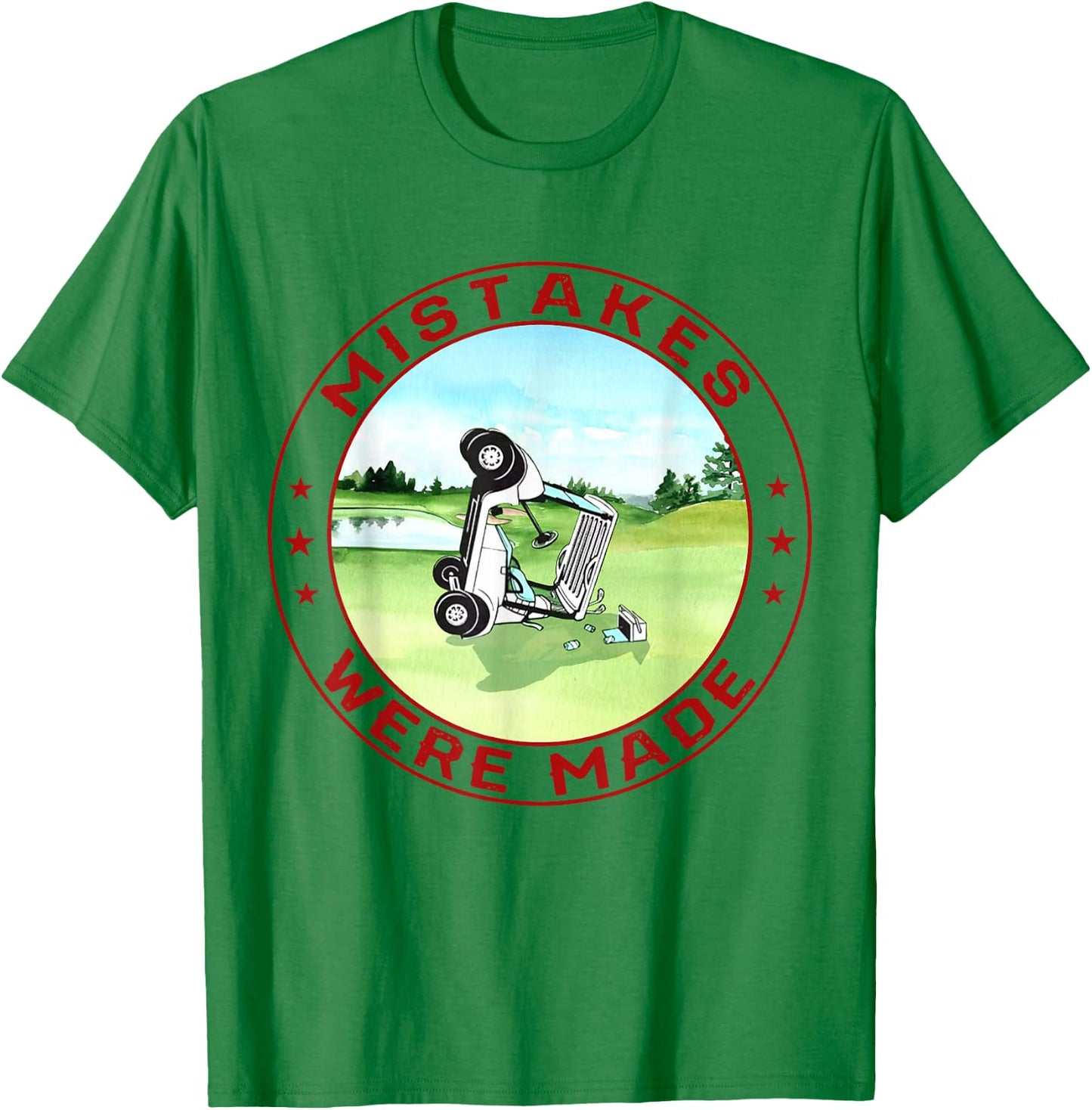 Mistakes were Made Funny Golf T-Shirt - T-Shirt | Irish Green