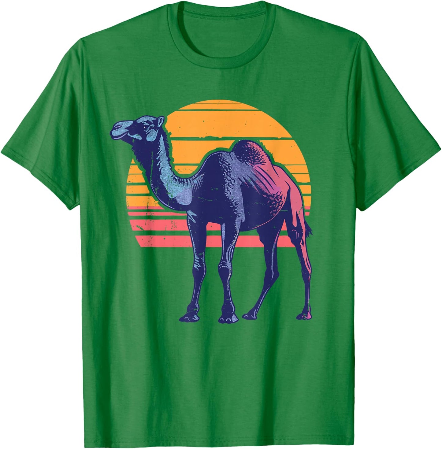 Camel Retro Vintage 80s Style Camel Desert Animals Lover T-Shirt - T-Shirt | Irish Green