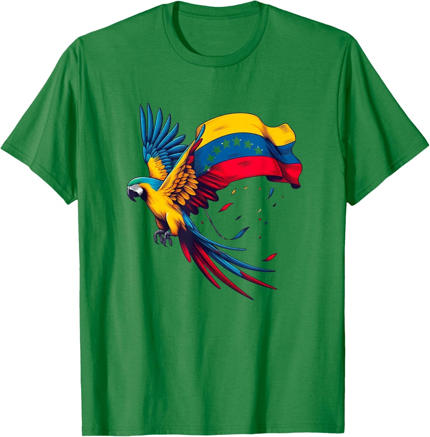 Venezuela 7 Stars Flag with Guacamaya T-Shirt - T-Shirt | Irish Green
