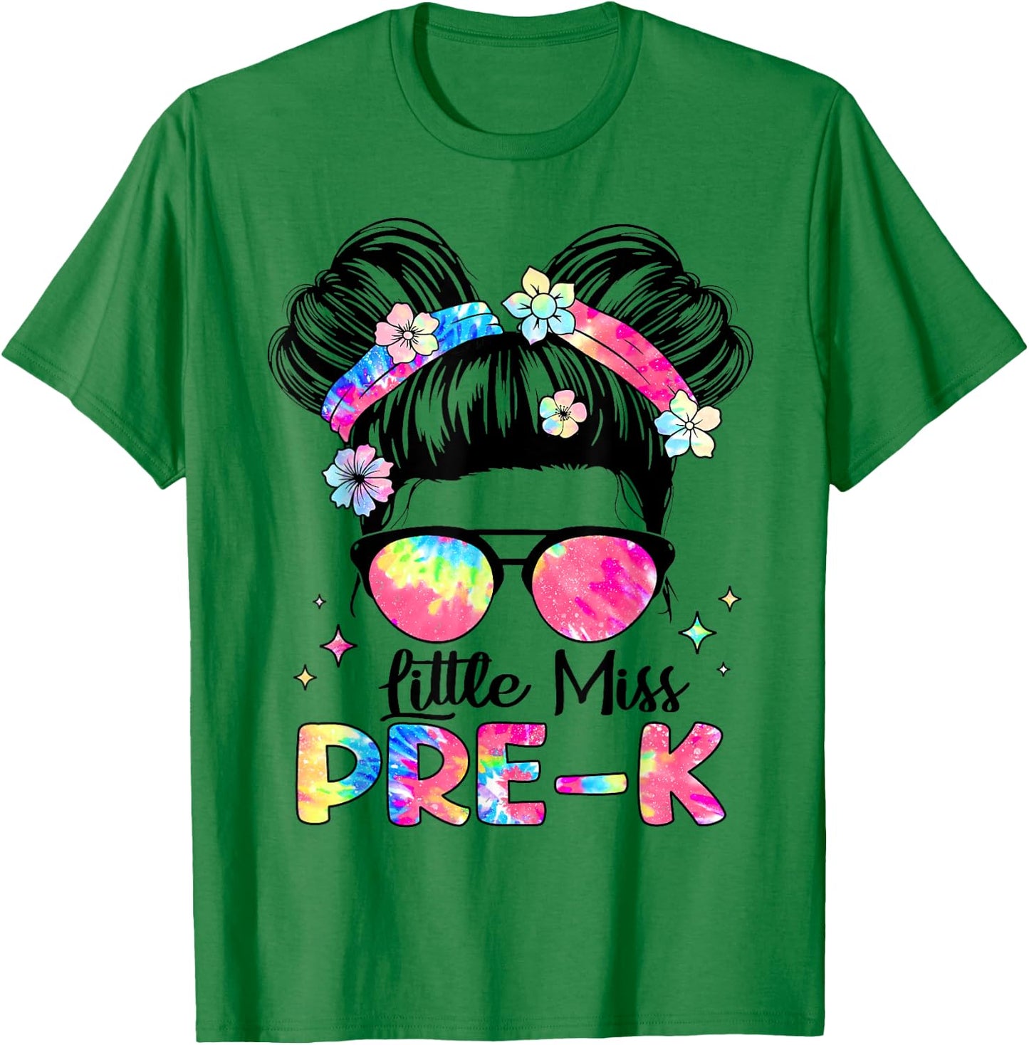 Little Miss Pre-K Girls Kids Back To School Preschool T-Shirt - T-Shirt | Irish Green