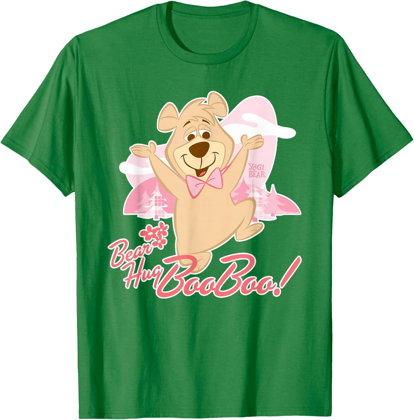 Popfunk Yogi Bear Bear Hug Boo Boo -Adults Kids , Grey, Small, Short Sleeve, Cotton 50% Polyester 50% T-Shirt - T-Shirt | Irish Green