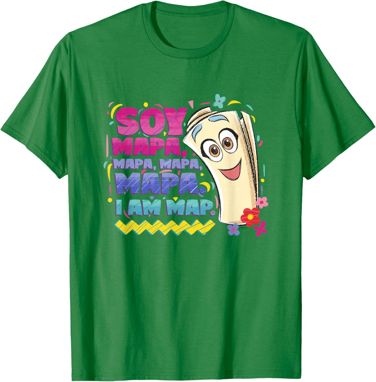 Dora the Explorer Soy Mapa Mapa Mapa Colorful Sketch Logo T-Shirt - T-Shirt | Irish Green