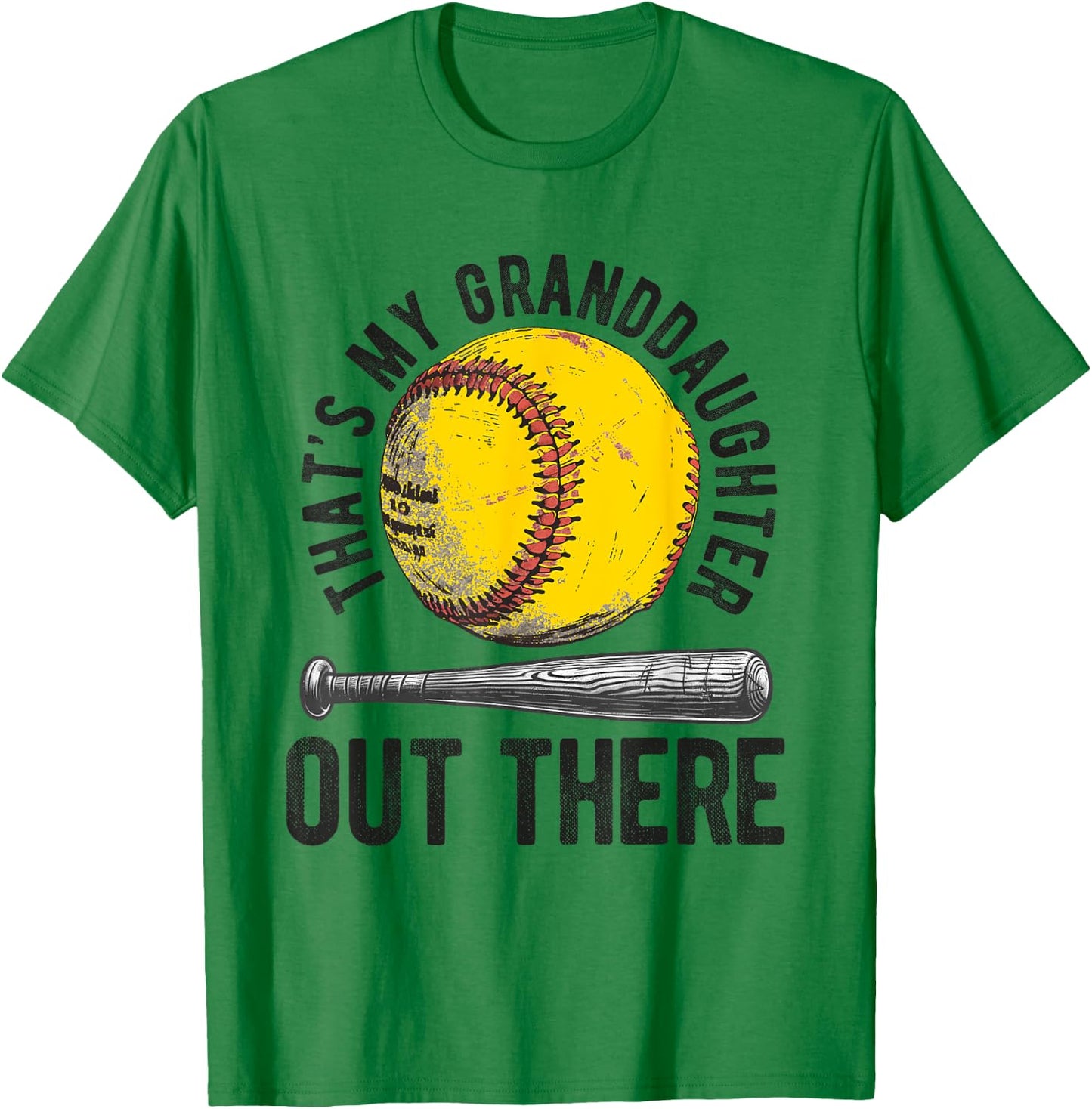 That's My Granddaughter Out There Softball Grandpa T-Shirt - T-Shirt | Irish Green
