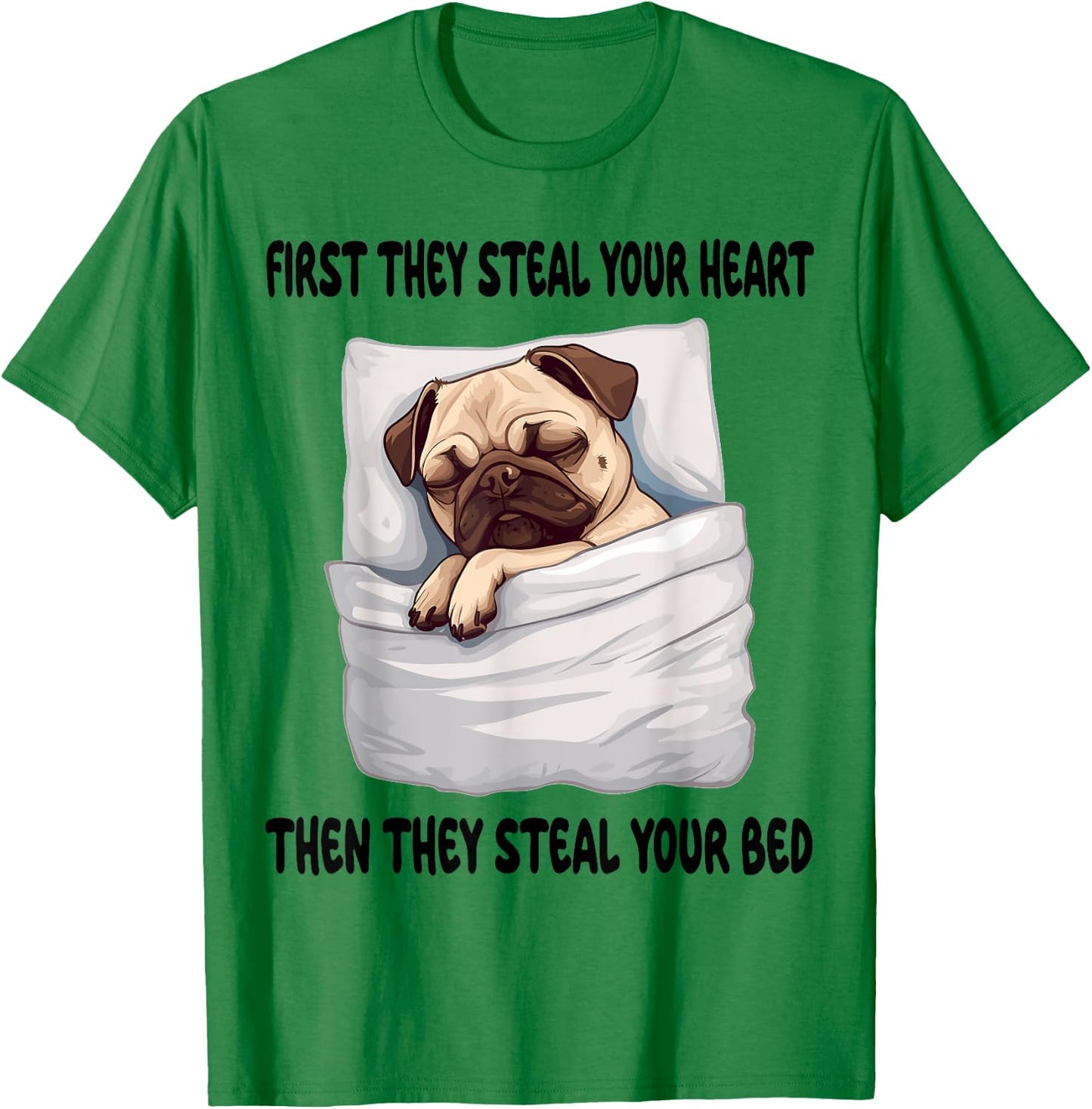 Pug Sleeping Pajamas Nightgown T-Shirt - T-Shirt | Irish Green