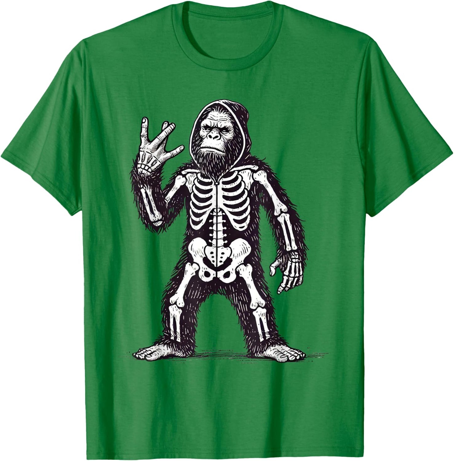 Cool Halloween Pumpkin Bigfoot Skeleton Westside T-Shirt - T-Shirt | Irish Green