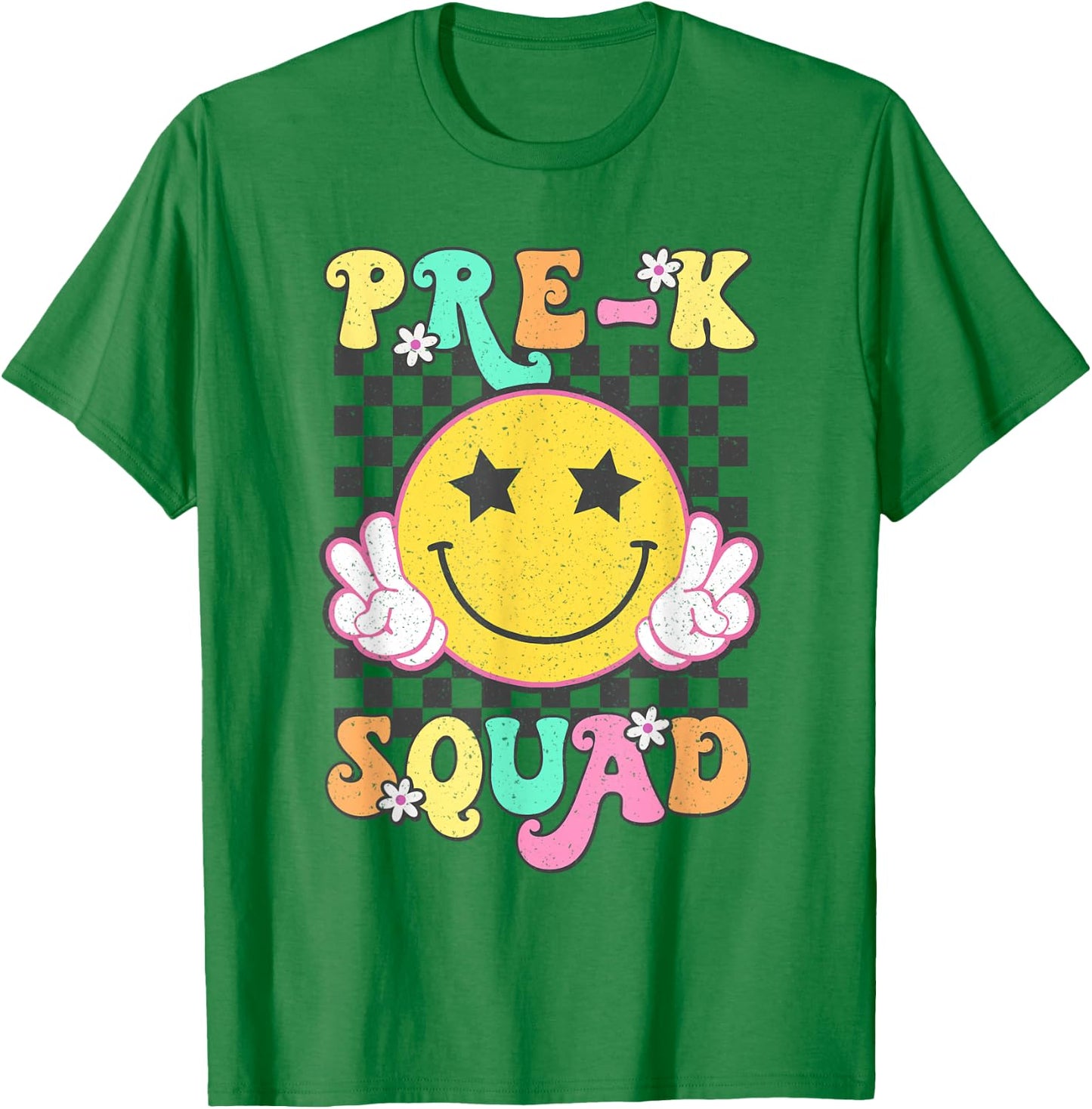 Pre-K Squad Smile Retro Back To School T-Shirt - T-Shirt | Irish Green