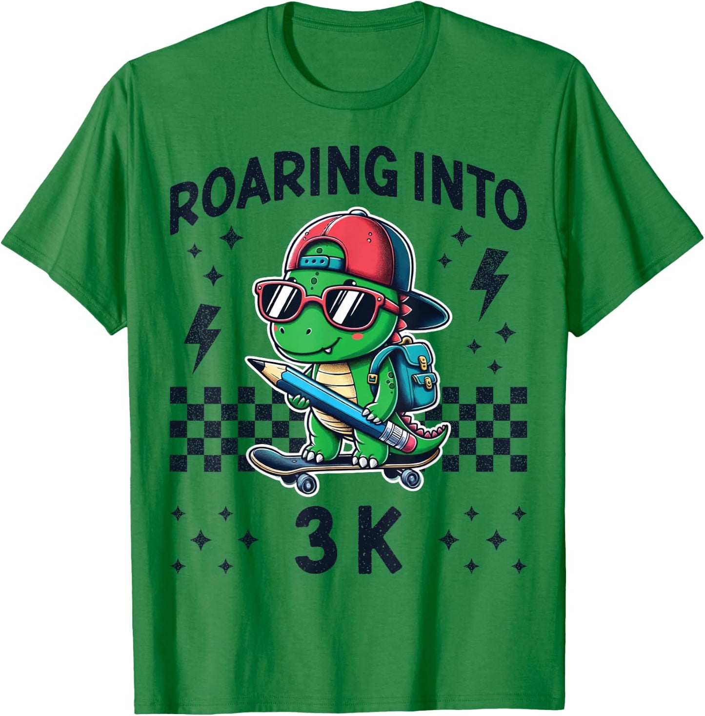 Roaring Into 3K Dinosaur Back to School Kid I’m Ready for 3K T-Shirt - T-Shirt | Irish Green